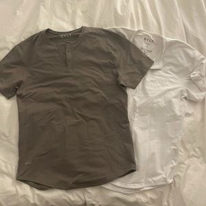 BYLT LUX PERFORMANCE HENLEY - LARGE - 2 PACK - White & Olive